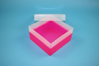 EPPi 80 Kryobox (PP) ohne Facheinteilung, neon-rot/pink, Höhe 80 mm fix