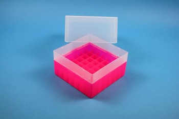 EPPi Kryobox 122 / 7x7 Fächer, neon-rot/pink, Höhe 122 mm fix