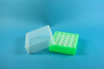 EPPi 67 Kryobox (PP) 5x5 Löcher, neon-grün, Höhe 67 mm fix