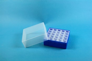 EPPi 67 Kryobox (PP) 5x5 Löcher, neon-blau, Höhe 67 mm fix