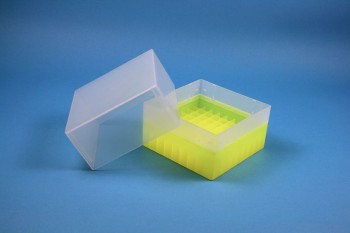 EPPi 122 Kryobox (PP) 9x9 Fächer, neon-gelb, Höhe 122 mm fix