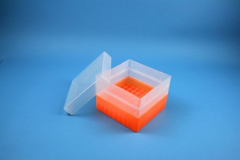 EPPi 105 Kryobox (PP) 9x9 Fächer, neon-orange, Höhe 105 mm fix