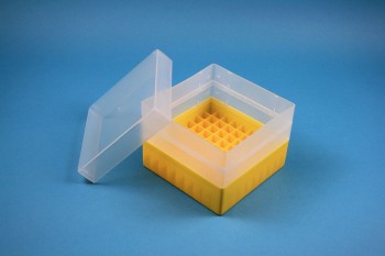 EPPi 105 Kryobox (PP) 9x9 Fächer, gelb, Höhe 105 mm fix