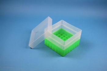 EPPi 96 Kryobox (PP) 7x7 Fächer, neon-grün, Höhe 96-106 mm variabel