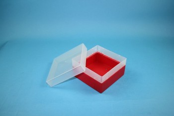 EPPi 70 Kryobox (PP) ohne Facheinteilung, rot, Höhe 70-80 mm variabel