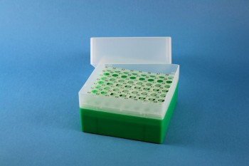 EPPi 102 Kryobox (PP) 8x8 Löcher, grün, Höhe 102 mm fix