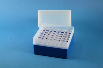 EPPi 122 Kryobox (PP) 8x8 Löcher, blau, Höhe 122 mm fix