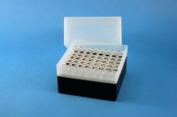 EPPi 122 Kryobox (PP) 8x8 Löcher, schwarz, Höhe 122 mm fix