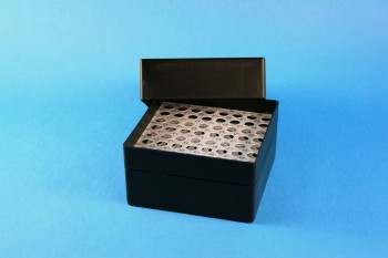 EPPi 102 Kryobox (PP) 8x8 Löcher, black/black, Höhe 102 mm fix