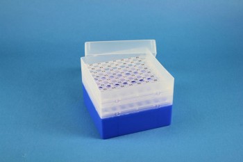 EPPi 105 Kryobox (PP) 8x8 Löcher, neon-blau, Höhe 105 mm fix