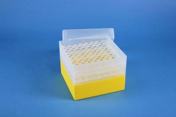 EPPi 105 Kryobox (PP) 8x8 Löcher, gelb, Höhe 105 mm fix