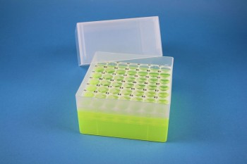 EPPi 122 Kryobox (PP) 7x7 Löcher, neon-gelb, Höhe 122 mm fix