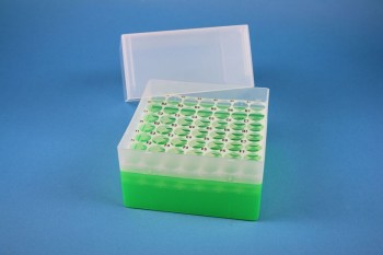 EPPi 122 Kryobox (PP) 7x7 Löcher, neon-grün, Höhe 122 mm fix