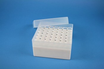 EPPi 70 Kryobox (PP) 7x7 Löcher, weiss, Höhe 70-80 mm variabel