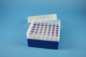 EPPi 70 Kryobox (PP) 7x7 Löcher, blau, Höhe 70-80 mm variabel