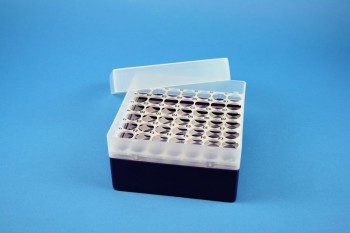 EPPi 70 Kryobox (PP) 7x7 Löcher, violett, Höhe 70-80 mm variabel