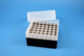 EPPi 102 Kryobox (PP) 7x7 Löcher, schwarz, Höhe 102 mm fix