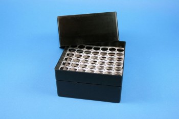 EPPi 122 Kryobox (PP) 7x7 Löcher, black/black, Höhe 122 mm fix