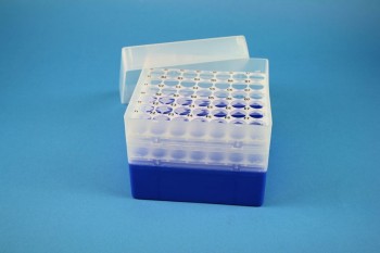 EPPi 105 Kryobox (PP) 7x7 Löcher, neon-blau, Höhe 105 mm fix
