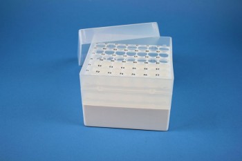 EPPi 105 Kryobox (PP) 7x7 Löcher, weiss, Höhe 105 mm fix