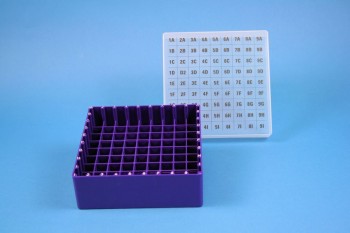 EPPi 50 Kryobox (PP) 9x9 Fächer, violett, Höhe 52 mm fix