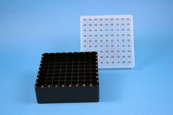 EPPi 50 Kryobox (PP) 9x9 Fächer, schwarz, Höhe 52 mm fix