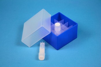 EPPi 45 Kryobox (PP) 4x4 Fächer, neon-blau, Höhe 45-60 mm variabel