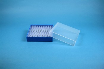 EPPi 37 Kryobox (PP) 10x10 Löcher, blau, Höhe 37 mm fix
