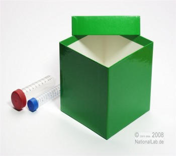 ALPHA 130 Kryobox (Karton standard) ohne Facheinteilung, grün, Höhe 130 mm