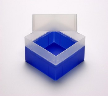 EPPi 102 Kryobox (PP) ohne Facheinteilung, neon-blau, Höhe 102 mm fix