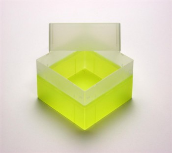 EPPi 102 Kryobox (PP) ohne Facheinteilung, neon-gelb, Höhe 102 mm fix