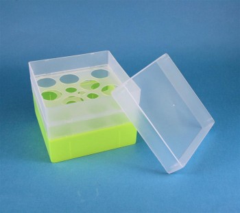 EPPi Kryobox 105 / 10 Löcher, neon-gelb, Höhe 105 mm fix