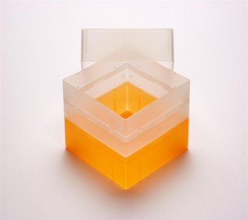 EPPi 128 Kryobox (PP) ohne Facheinteilung, neon-orange, Höhe 128 mm fix