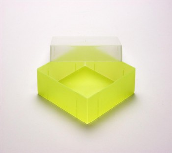 EPPi 37 Kryobox (PP) ohne Facheinteilung, neon-gelb, Höhe 37 mm fix