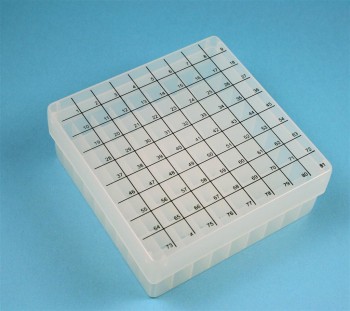 EPPi 50 Kryobox (PP) 9x9 Fächer, transparent, Höhe 52 mm fix