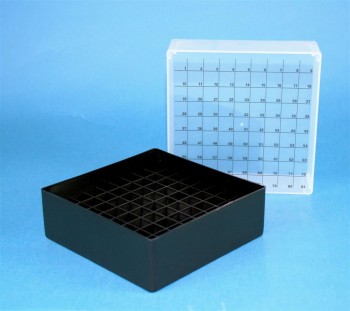 EPPi 75 Kryobox (PP) 9x9 Fächer, schwarz, Höhe 75 mm fix