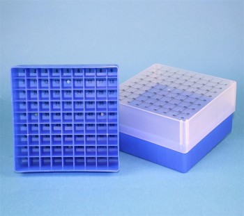 EPPi 75 Kryobox (PP) 9x9 Fächer, neon-blau, Höhe 75 mm fix