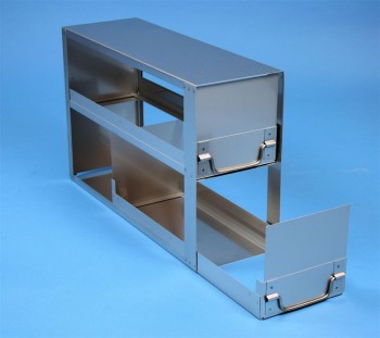 ALPHA 130 Schrankeinschub 3x2 Fächer für 6 Kryoboxen bis 136x136x133 mm, Klappgriff, offene Bauform