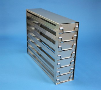 ALPHA 130 Schrankgestell 4x2 Fächer für 8 Kryoboxen bis 136x136x133 mm Klappgriff, offene Bauform