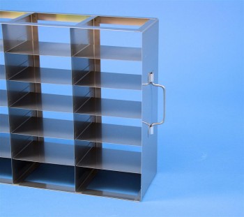 ALPHA 25 Schrankgestell 3x6 Fächer (je 2x) für 36 Kryoboxen bis 136x136x28 mm Klappgriff, offene Bauform
