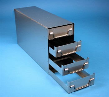 ALPHA 50 Schrankeinschub 3x4 Fächer für 12 Kryoboxen bis 136x136x53 mm, Klappgriff, geschlossene Bauform