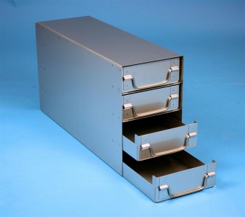 ALPHA 50 Schrankeinschub 3x4 Fächer für 12 Kryoboxen bis 136x136x53 mm, Klappgriff, geschlossene Bauform