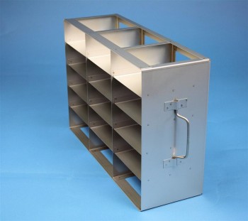 ALPHA 50 Schrankgestell 3x5 Fächer für 15 Kryoboxen bis 136x136x53 mm Klappgriff, offene Bauform