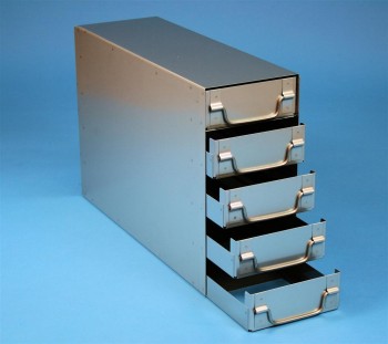 ALPHA 50 Schrankeinschub 3x5 Fächer für 15 Kryoboxen bis 136x136x53 mm, Klappgriff, geschlossene Bauform