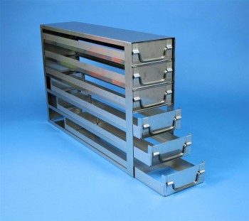 ALPHA 50 Schrankeinschub 4x6 Fächer für 24 Kryoboxen bis 136x136x53 mm, Klappgriff, offene Bauform
