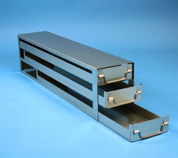 ALPHA 50 Schrankeinschub 5x3 Fächer für 15 Kryoboxen bis 136x136x53 mm, Klappgriff, offene Bauform
