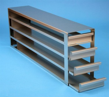 ALPHA 50 Schrankeinschub 5x4 Fächer für 20 Kryoboxen bis 136x136x53 mm, Griffkante, offene Bauform
