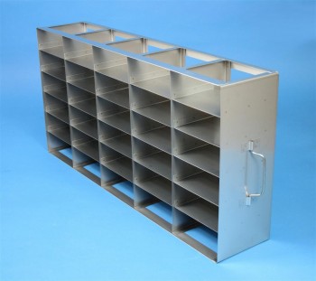 ALPHA 50 Schrankgestell 5x6 Fächer für 30 Kryoboxen bis 136x136x53 mm Klappgriff, offene Bauform