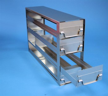 ALPHA 75 Schrankeinschub 4x4 Fächer für 16 Kryoboxen bis 136x136x78 mm, Klappgriff, offene Bauform
