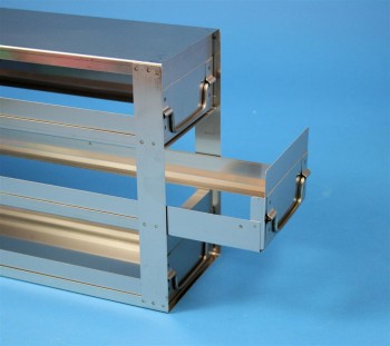 ALPHA 75 Schrankeinschub 5x3 Fächer für 15 Kryoboxen bis 136x136x78 mm, Klappgriff, offene Bauform